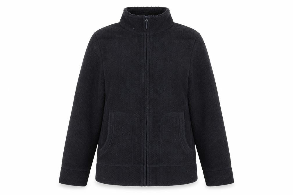 Front view of Marks & Spencer women’s blue jacket, size UK 10, zip