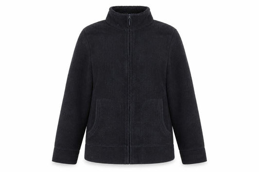 Front view of Marks & Spencer women’s blue jacket, size UK 10, zip