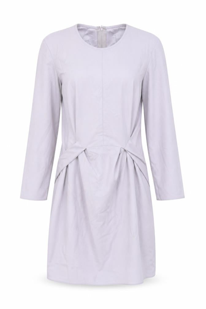 Front view of ASOS women’s purple polyester a-line, size UK 6, scoop neck zip