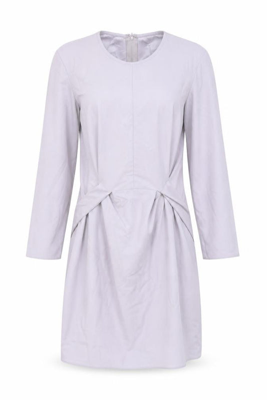 Front view of ASOS women’s purple polyester a-line, size UK 6, scoop neck zip