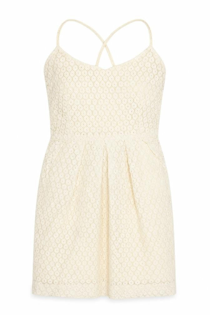 Mango Womens Ivory Cotton A-Line Size XS Scoop Neck Zip