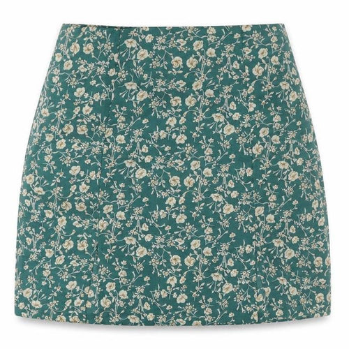 Nasty Gal Womens Green Floral Polyester Mini Skirt Size 6 Zip