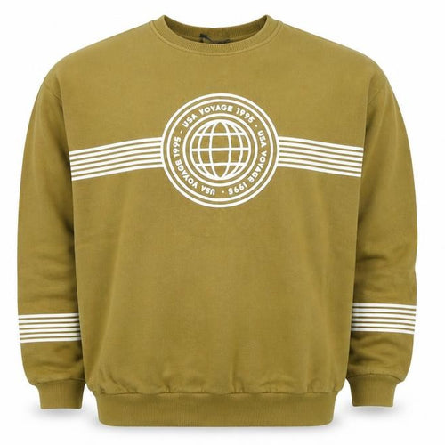 Pull&Bear Mens Brown Cotton Pullover Sweatshirt Size M - USA Voyage 1995