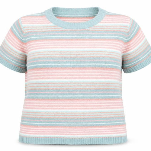EWM Womens Multicoloured Scoop Neck Striped Acrylic Pullover Jumper Size 14 - Size 14-16