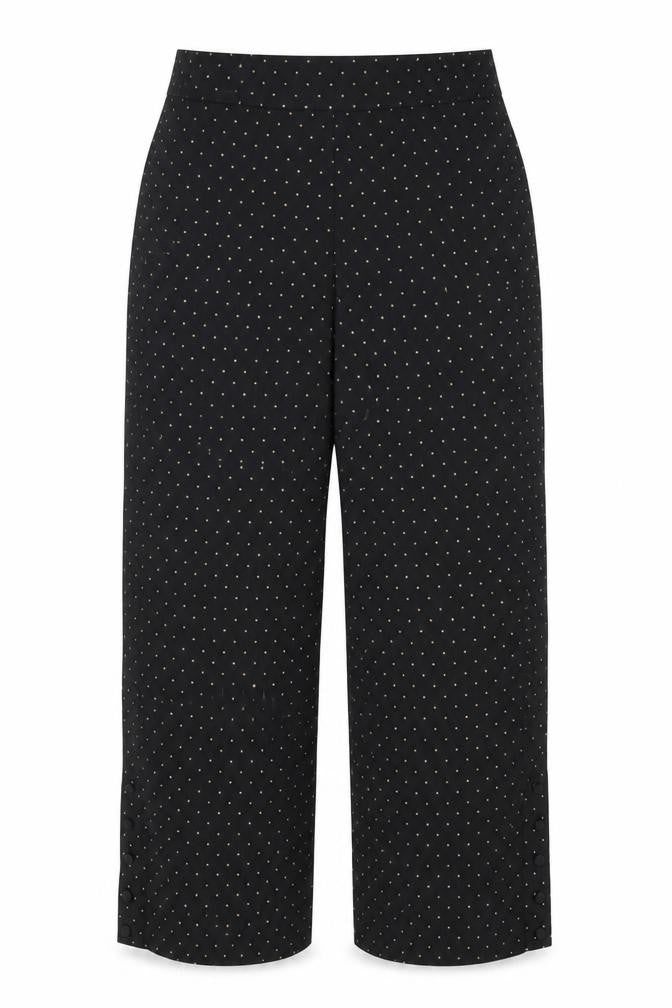 Fashion Union Womens Black Polka Dot Polyester Trousers Size 10 Regular Zip