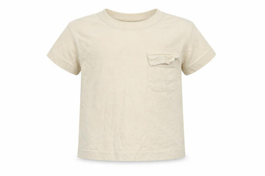 Front view of George Baby Beige 100% Cotton Basic T-Shirt, size 12-18, Months Round Neck Pullover