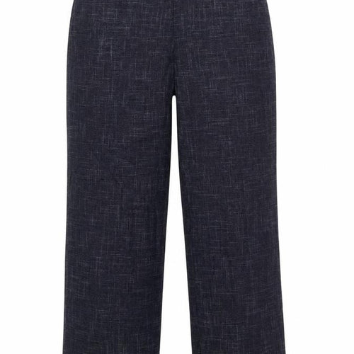 Marks and Spencer Womens Blue Geometric Polyester Trousers Size 10 L30 in Regular Zip