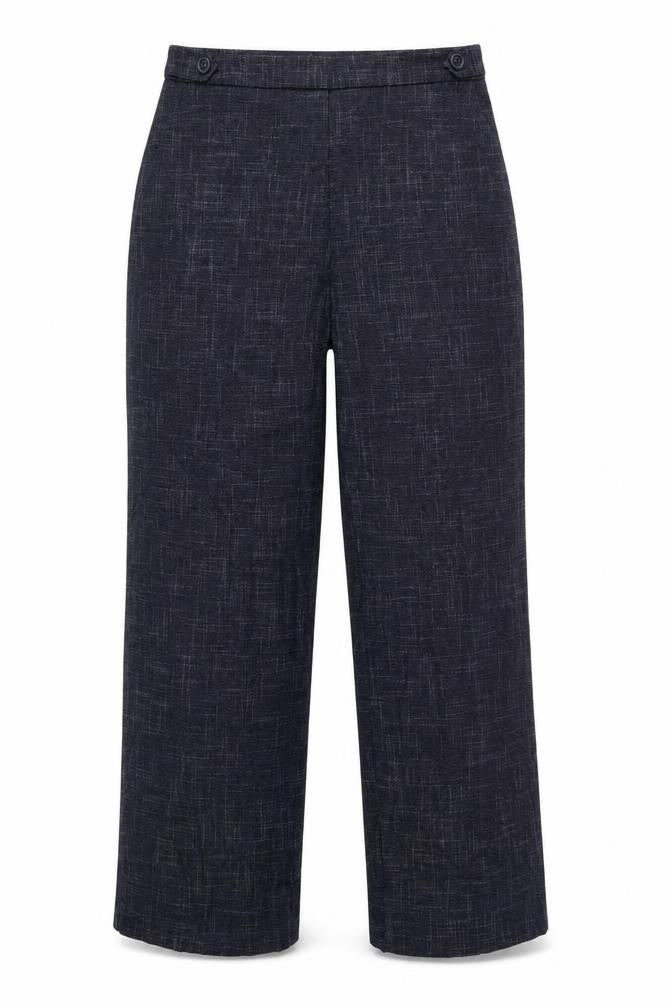 Marks and Spencer Womens Blue Geometric Polyester Trousers Size 10 L30 in Regular Zip