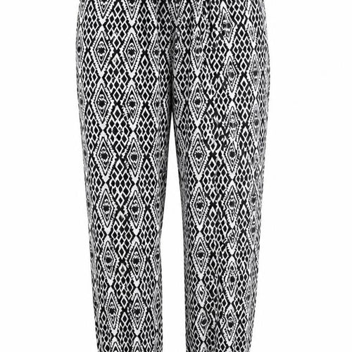Preworn Womens Black Geometric Polyester Trousers Size 28 in L28 in Regular Tie