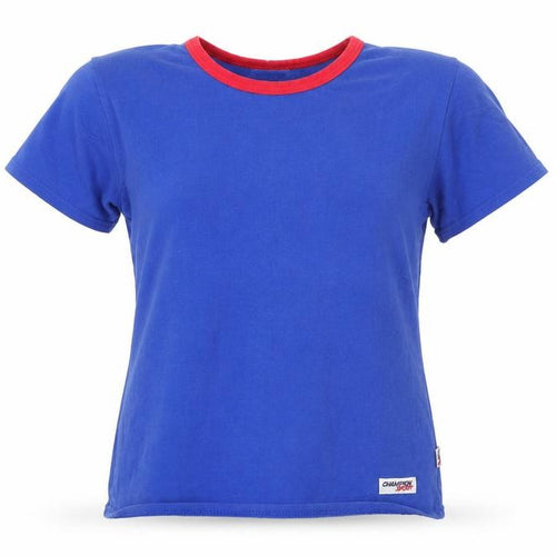 Champion Sport Womens Blue Cotton Basic T-Shirt Size 12 Round Neck