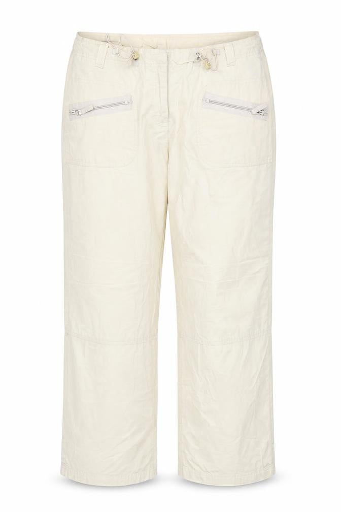 Dorothy Perkins Womens Beige Cotton Trousers Size 14 Regular Zip