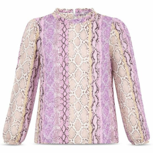 TU Womens Pink Animal Print Viscose Basic T-Shirt Size 10 Round Neck - Snake Print