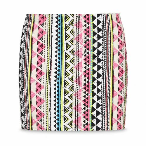 New Look Womens Multicoloured Geometric Cotton Bandage Skirt Size 14