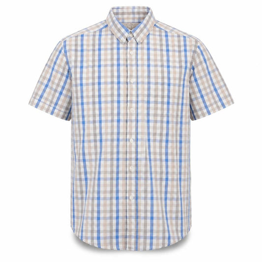 SANDSTONE Mens Multicoloured Check Cotton Button-Up Size XL Collared Button