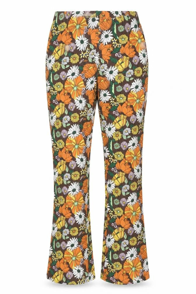 Front view of Only women’s multicoloured floral cotton trousers, size S, regular