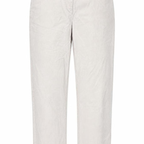 Preworn Womens Beige Cotton Trousers Size 30 in Regular Zip