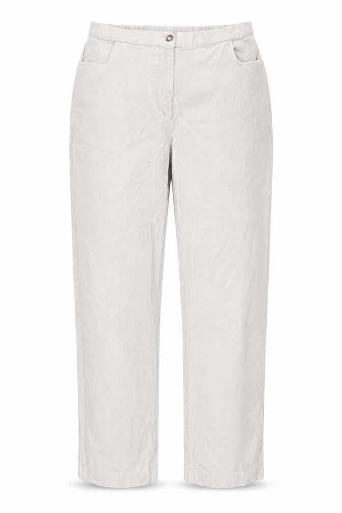 Preworn Womens Beige Cotton Trousers Size 30 in Regular Zip