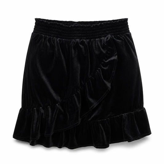Front view of Monki women’s black polyester trumpet skirt, size S