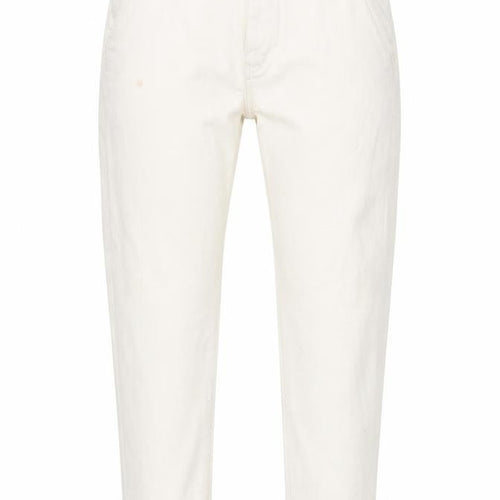 Marks and Spencer Womens White Cotton Tapered Jeans Size 34 in L29 in Regular Button