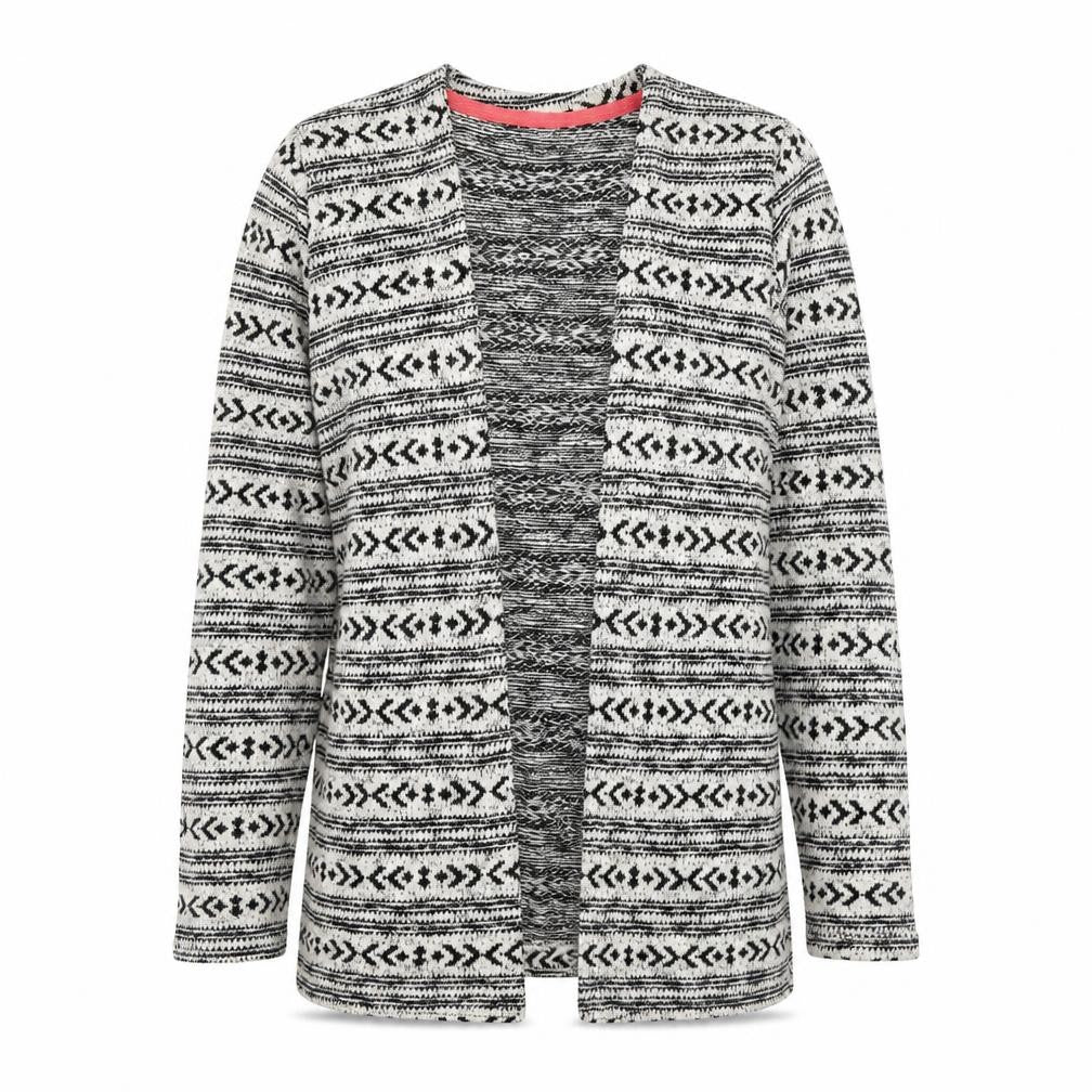 New Look Womens Black V-Neck Geometric Polyester Shrug Jumper Size 8