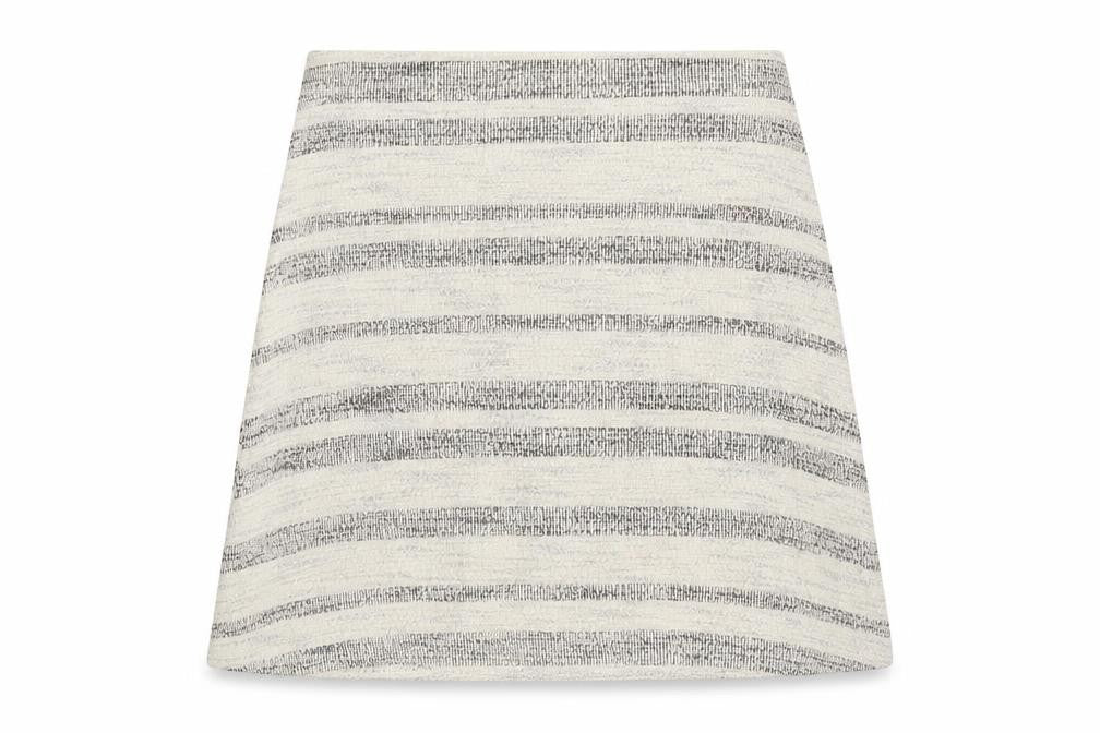 Topshop Womens Ivory Striped Cotton Mini Skirt Size 6 Zip
