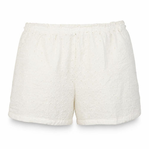 Boohoo Womens White 100% Cotton Bermuda Shorts Size 12 Regular Pull On - Broderie Anglaise