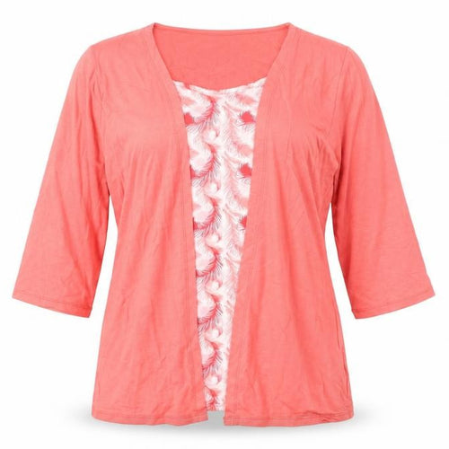 Gabriella Vicenza Womens Pink Geometric Viscose Basic T-Shirt Size 10 Round Neck