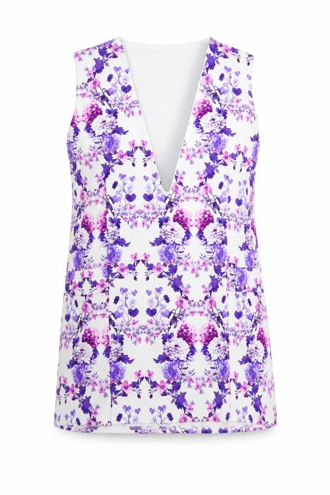 PRETTYLITTLETHING Womens White Geometric Polyester Shift Size 12 V-Neck Pullover