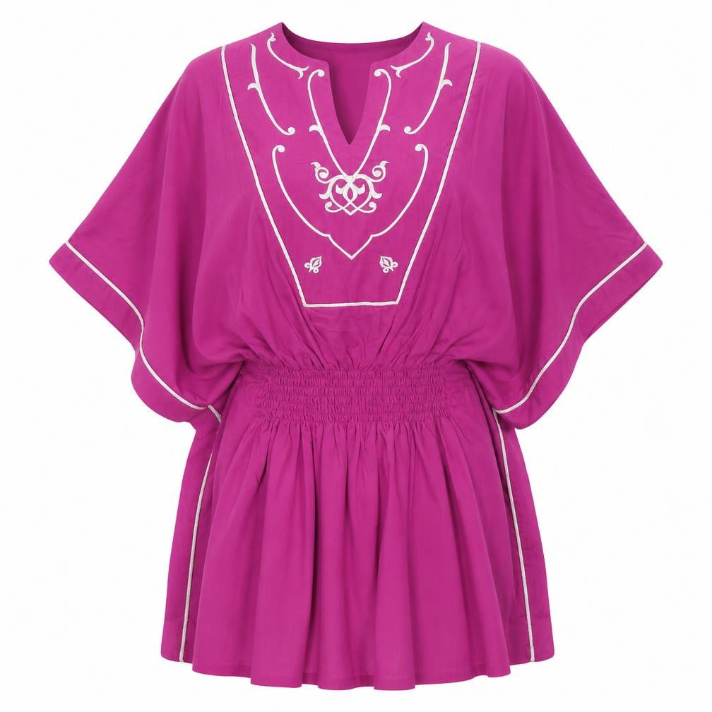 Spirit Womens Pink 100% Cotton Fit & Flare Size XL V-Neck Pullover