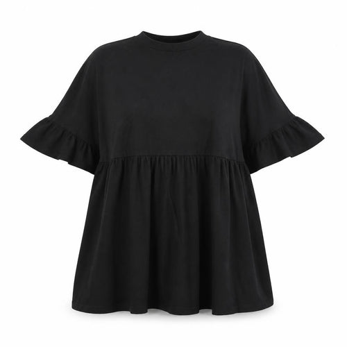 ASOS Womens Black Cotton T-Shirt Dress Size 4 Round Neck Pullover