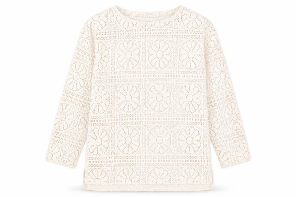 Next Womens Beige Geometric Polyester Basic T-Shirt Size 10 Round Neck