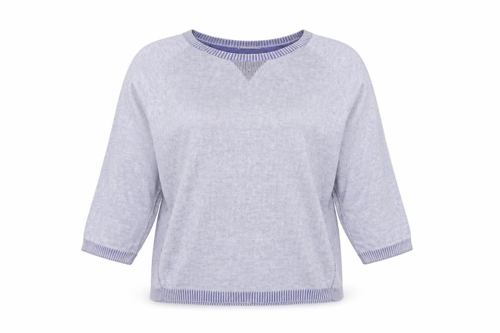 Marks and Spencer Womens Blue Scoop Neck 100% Cotton Pullover Jumper Size 12