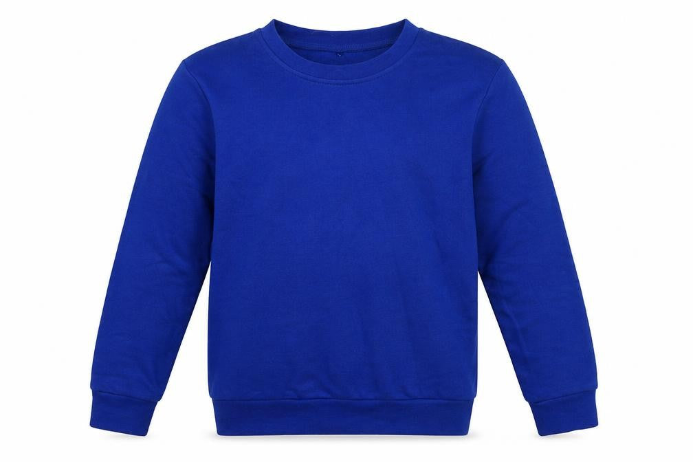 Front view of George girls’ blue polyester pullover sweatshirt, size 8-9, years pullover