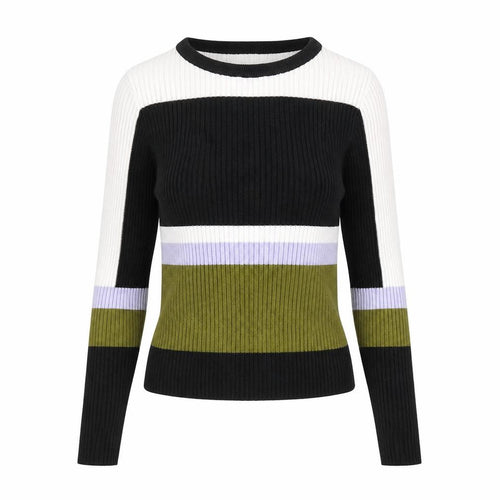Divided by H&M Womens Multicoloured Boat Neck Striped Acrylic Pullover Jumper Size XS - Ribbed