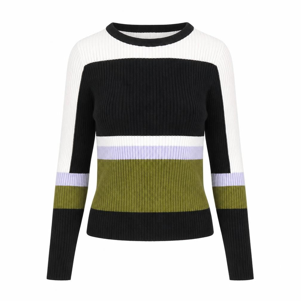 Divided by H&M Womens Multicoloured Boat Neck Striped Acrylic Pullover Jumper Size XS - Ribbed