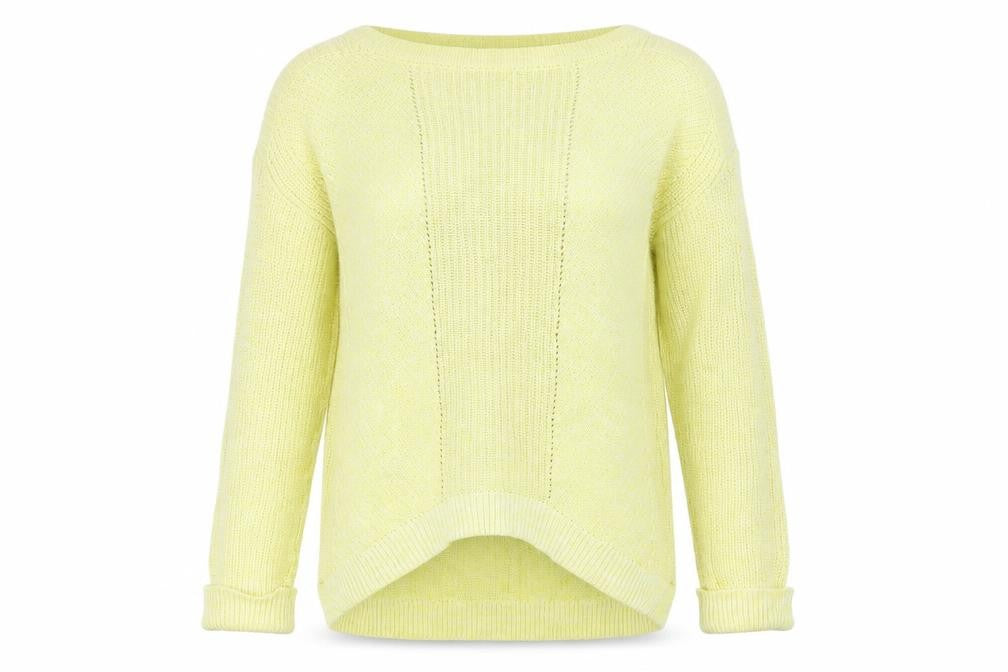 Marks and Spencer Womens Yellow Round Neck Acrylic Pullover Jumper Size S