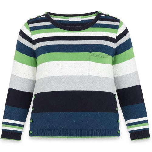 Marks and Spencer Womens Multicoloured Scoop Neck Striped 100% Cotton Pullover Jumper Size 14