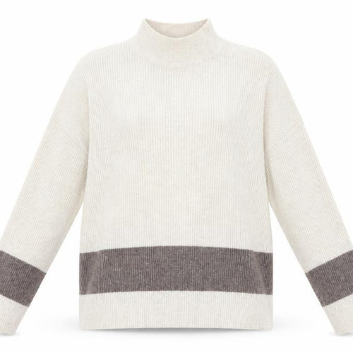 Jaqueline De Yong Womens Beige Mock Neck Acrylic Pullover Jumper Size M