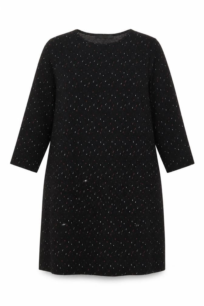 Front view of George women’s black geometric polyester a-line, size UK 12, round neck pullover