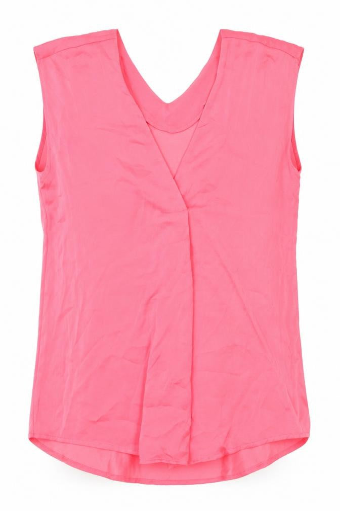 Marks & Spencer Womens Pink Polyester Basic Tank Size 6 V-Neck