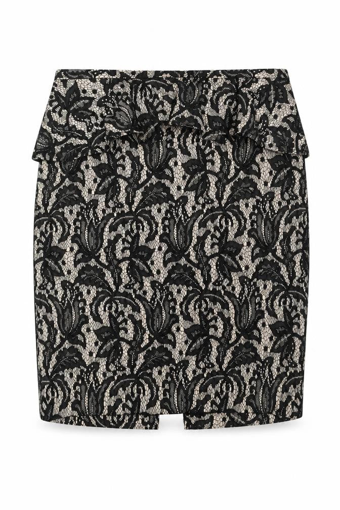 Oasis Womens Black Floral Polyester Straight & Pencil Skirt Size 14 Zip