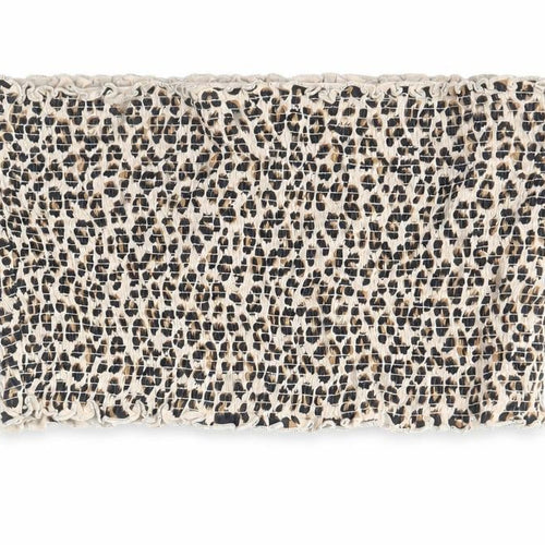 Divided by H&M Womens Beige Animal Print Cotton Cropped Blouse Size L Off the Shoulder - Leopard Print Bandeau