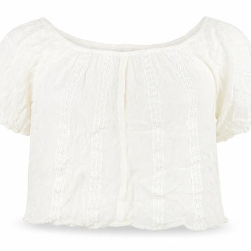 Wild blue Womens White Viscose Cropped Tank Size XL Off the Shoulder