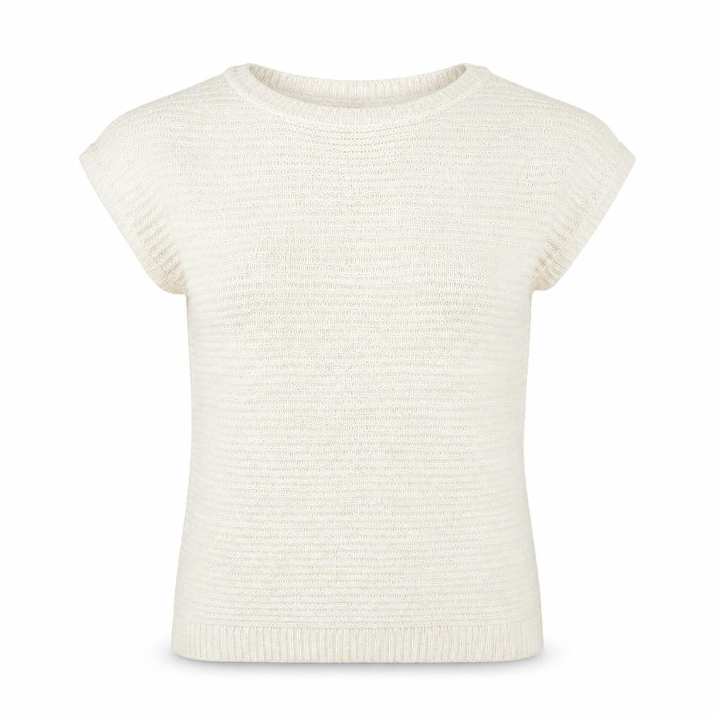M&Co Womens Ivory Boat Neck Acrylic Pullover Jumper Size 10 - Split Sleeve Detail