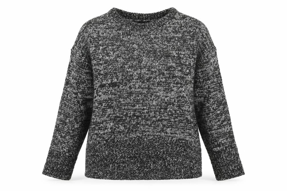 Front view of New Look women’s black round neck acrylic jumper, size S