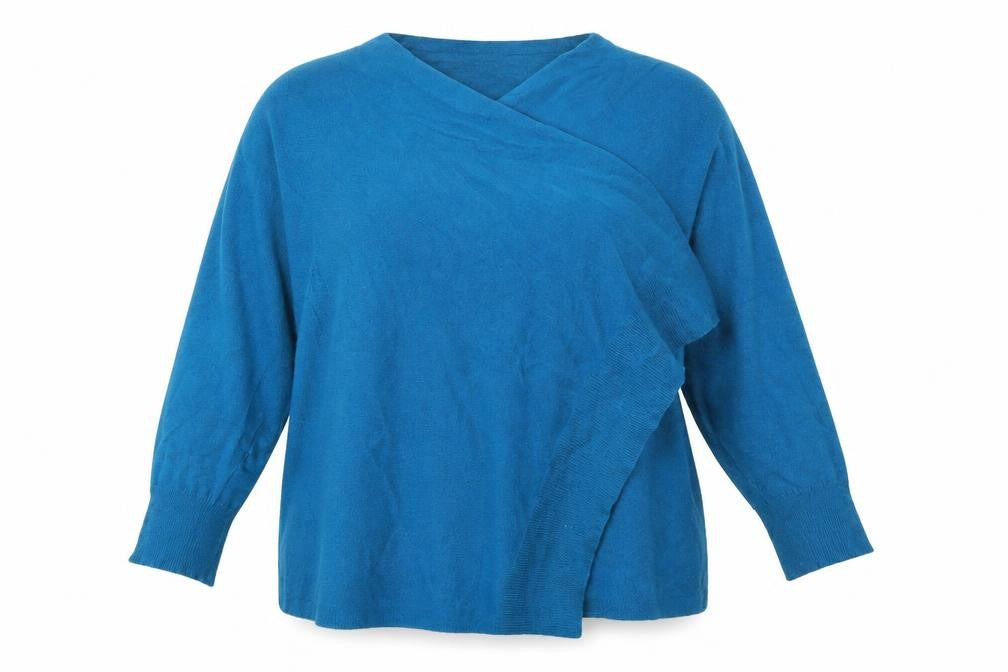 TU Womens Blue V-Neck Acrylic Cardigan Jumper Size 12