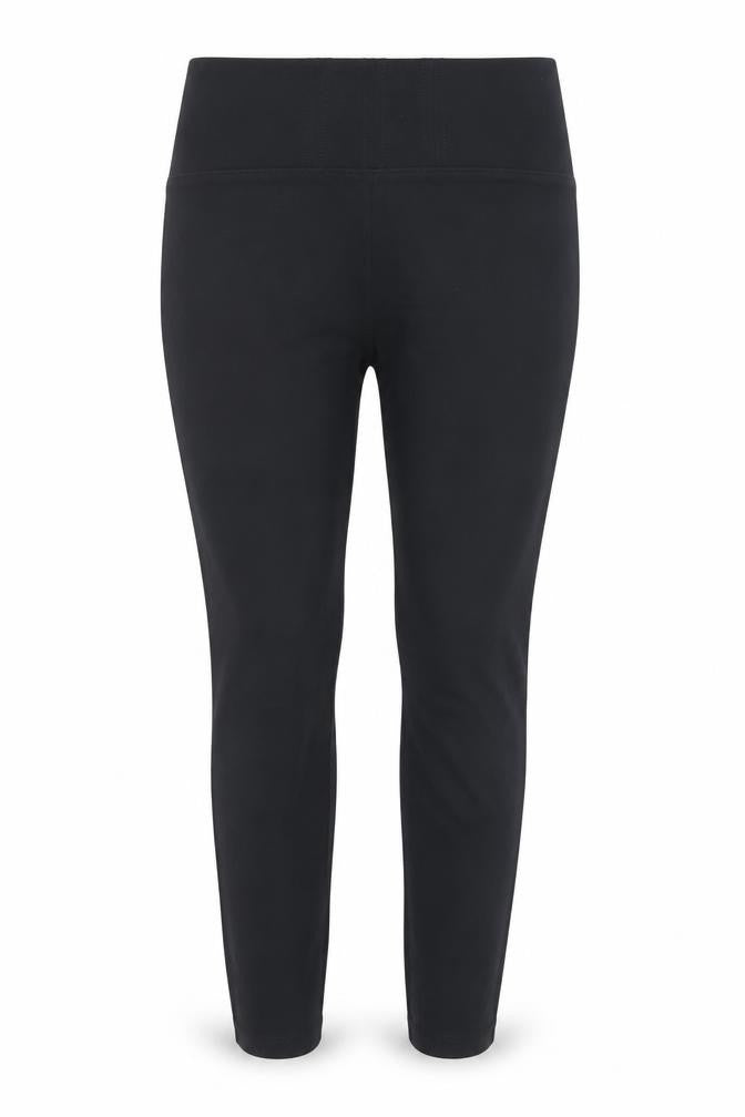 Front view of Marks & Spencer women’s black viscose trousers, size UK 10, regular