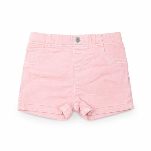 Marks and Spencer Girls Pink Cotton Cropped Jeans Size 9-12 Months Button