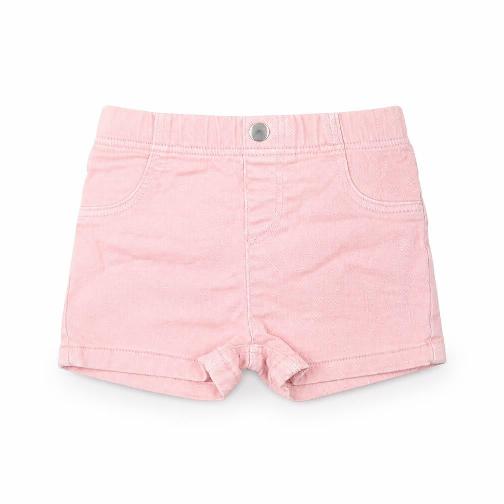 Marks and Spencer Girls Pink Cotton Cropped Jeans Size 9-12 Months Button