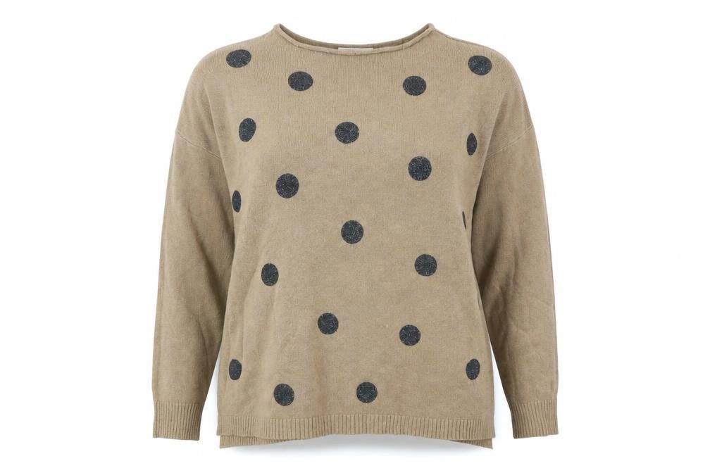 Front view of Sweet Lady women’s brown round neck polyamide jumper, size S